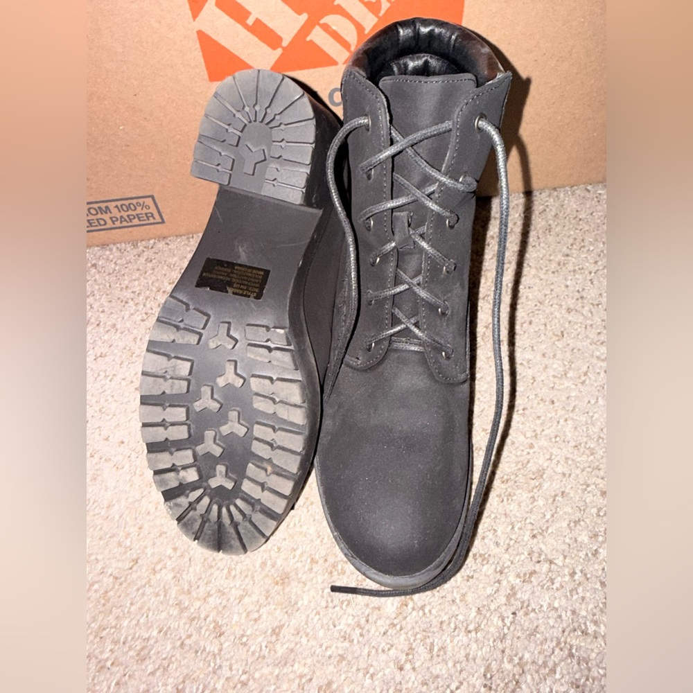 Black Lace-Up Boots